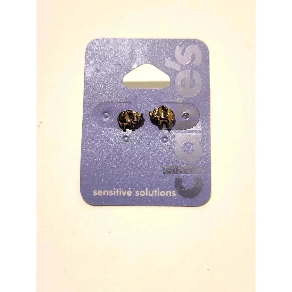 Claire's Goldtone Mini Elephant Earrings New